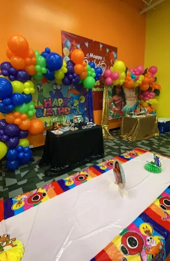 Reserved birthday party area at Kids Wonderland McAllen